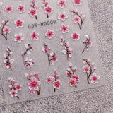 JMEOWIO Nagelsticker Blumen 6 Blatt Nail Art Naklejka Selbstklebend Nagelaufkleber Sommer Blumen Dekoration Nageldesign Zubehör