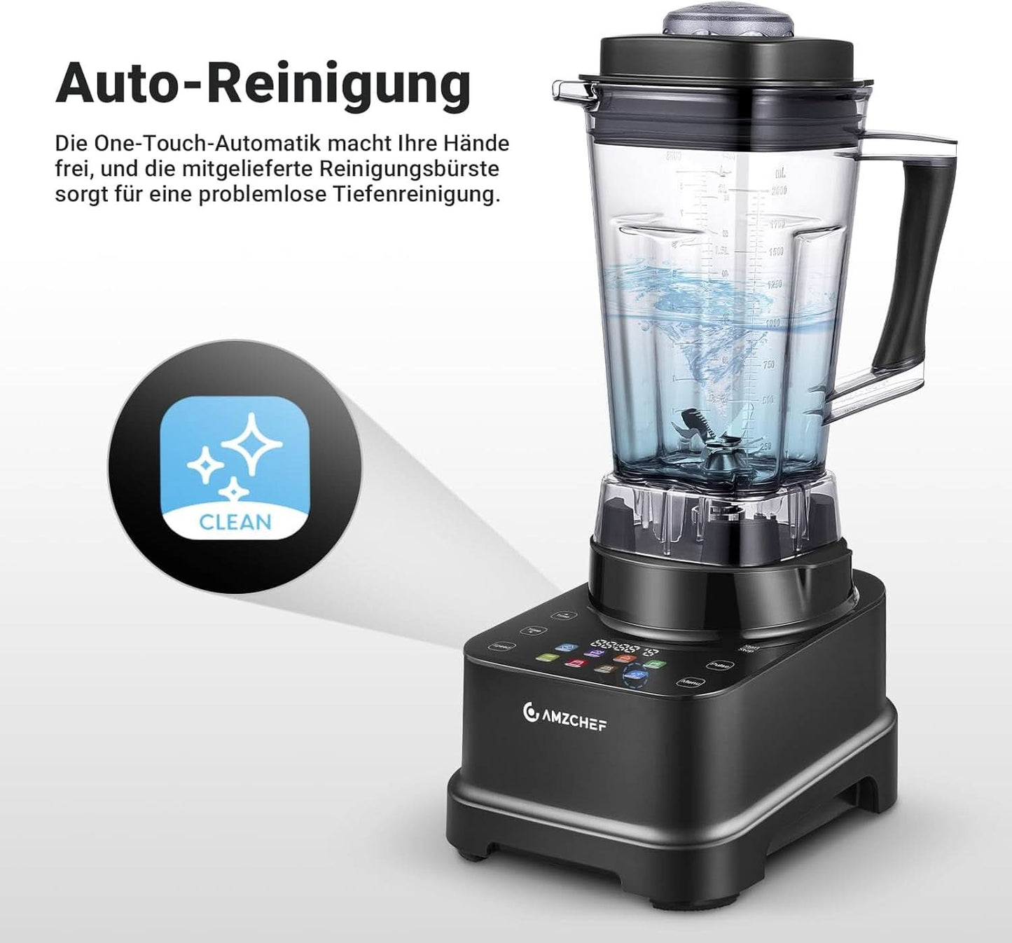 Blender AMZCHEF, 8 inteligentnych menu i 10 prędkości, ekran dotykowy LCD Kitchen Naty Shop