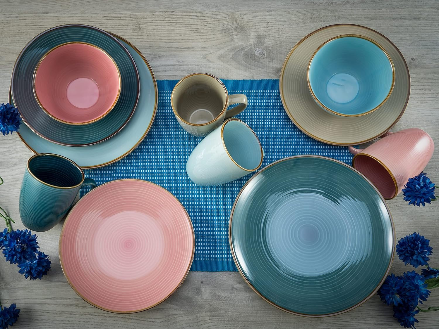 CreaTable, 22506, seria COSY DAY, 16-częściowy zestaw naczyń obiadowych dla 4 osób, usługa łączenia porcelany, można myć w zmywarce i używać w kuchence mikrofalowej, jakość produkcji