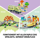 Duża interaktywna kolej miejska LEGO DUPLO, zabawka do budowania dla małych dzieci w wieku 3 lat, lokomotywa Push & Go ze światłami i dźwiękami, części torów, zabawka edukacyjna dla przedszkolaków 10428 Zestawy do budowania Beuche den LEGO-Store