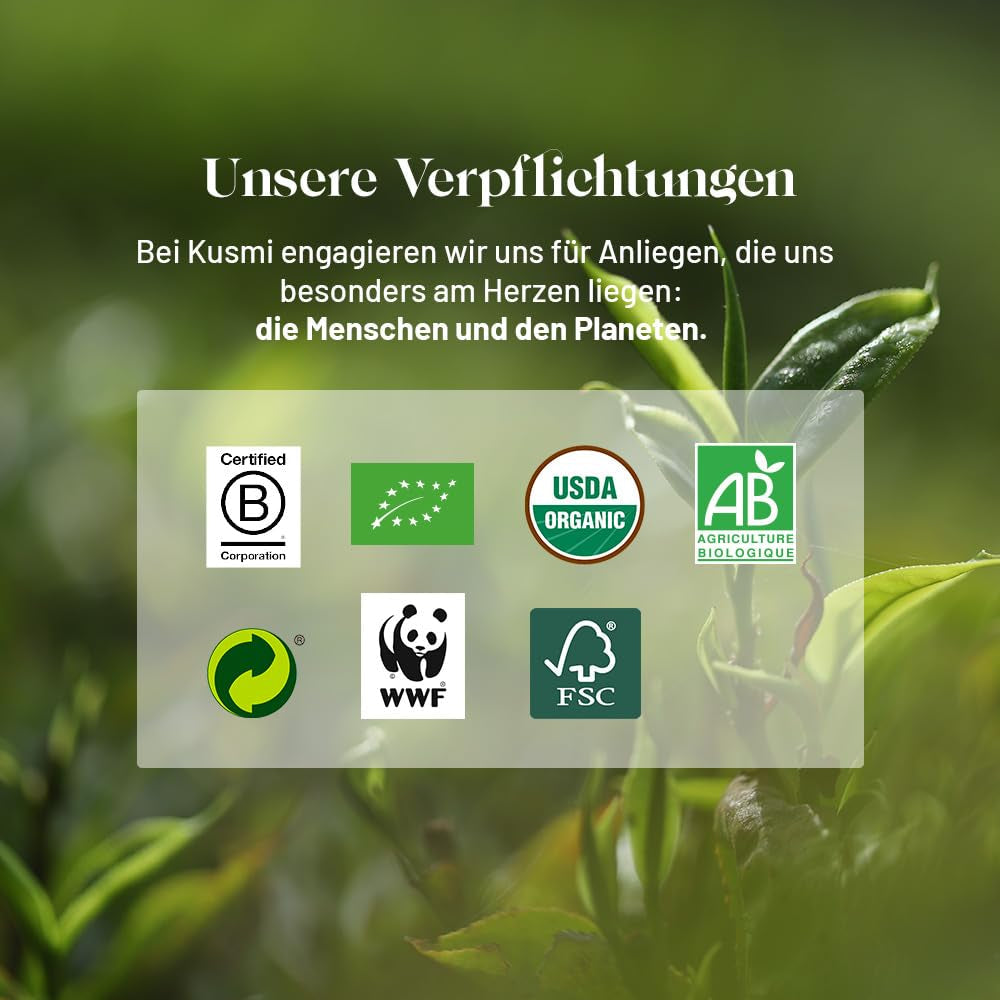 Herbata Kusmi - Opakowanie 2 sztuk - Zielona herbata jaśminowa - Organiczna mieszanka zielonej herbaty jaśminowej - 100% organicznej zielonej herbaty - Można spożywać na gorąco lub na zimno - 2X20 torebek herbaty
