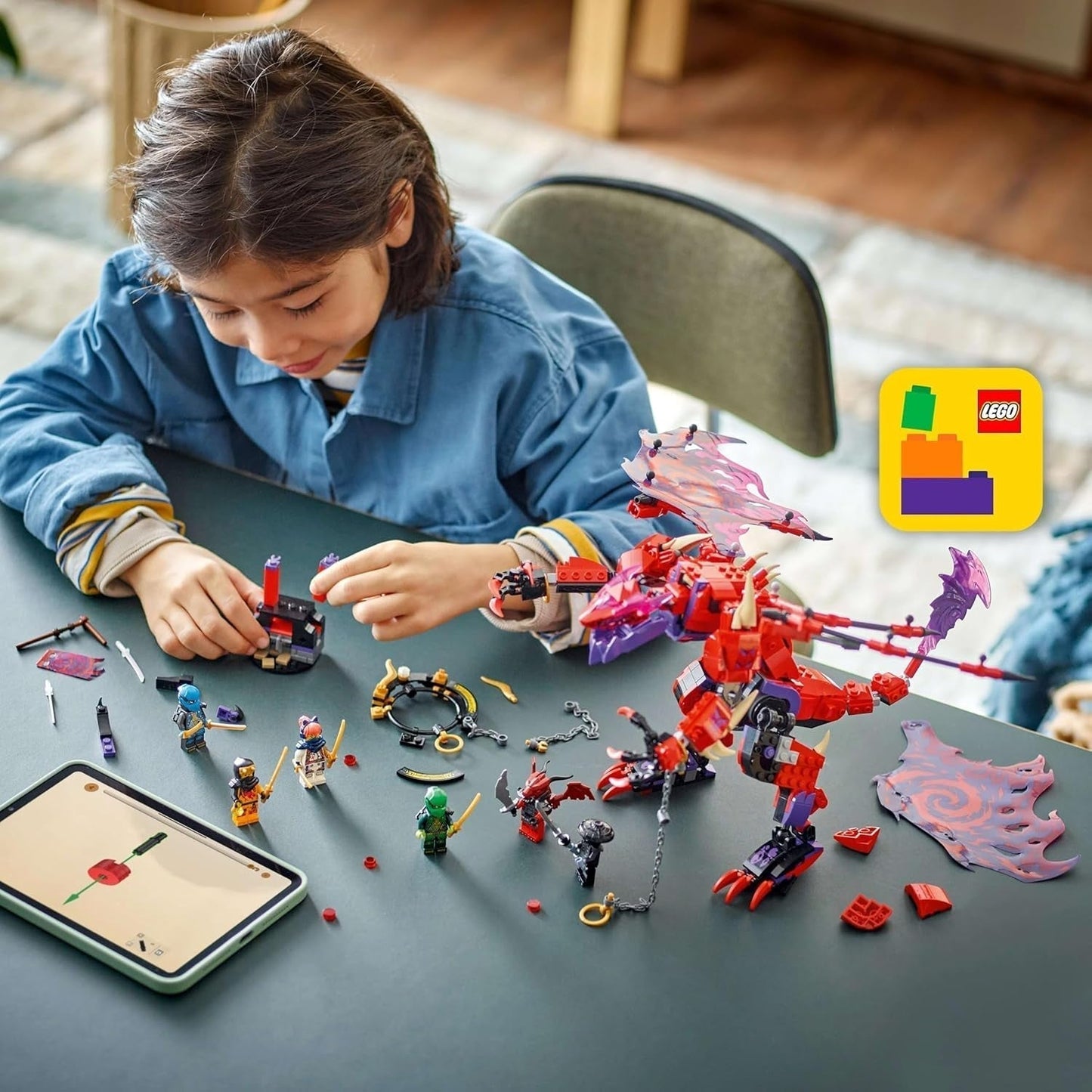 LEGO NINJAGO Smok chaosu Thundertooth — zabawka z 6 minifigurkami ninja — zestaw konstrukcyjny do odgrywania ról dla chłopców i dziewcząt w wieku od 8 lat — prezenty dla fanów serialu telewizyjnego „Powrót smoków” 71832 Zestawy do budowania Zobacz sklep LEGO