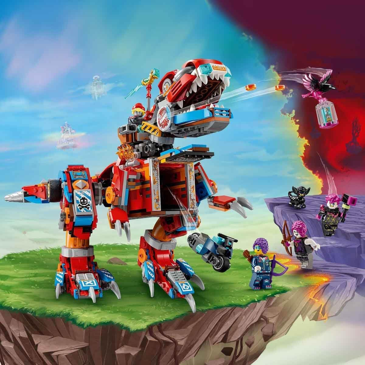LEGO Dreamzzz 2-w-1 Coopers Dino-Mech C-Rex Zabawka Pterodaktyl T.Rex Figurka dla chłopców i dziewcząt Kreatywny zestaw zabawek przygodowych Prezent dla dzieci w wieku 9 lat 71484 Zestawy do budowania Beuche den LEGO-Store