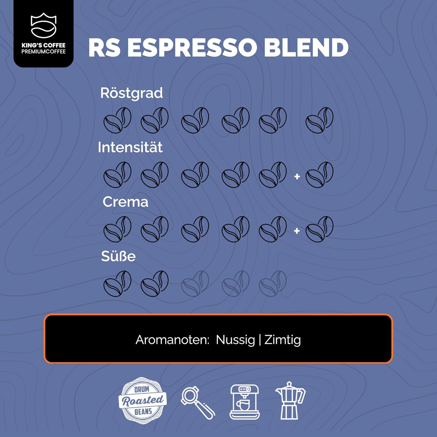 KING'S COFFEE - AMESTEC RS ESPRESSO - 1 kg mocnej i aromatycznej kawy ziarnistej - kawa o niskiej kwasowości - kawa pełnoziarnista - palenie małych partii z Włoch - ziarna espresso do ekspresów w pełni automatycznych i ekspresów kolbowych