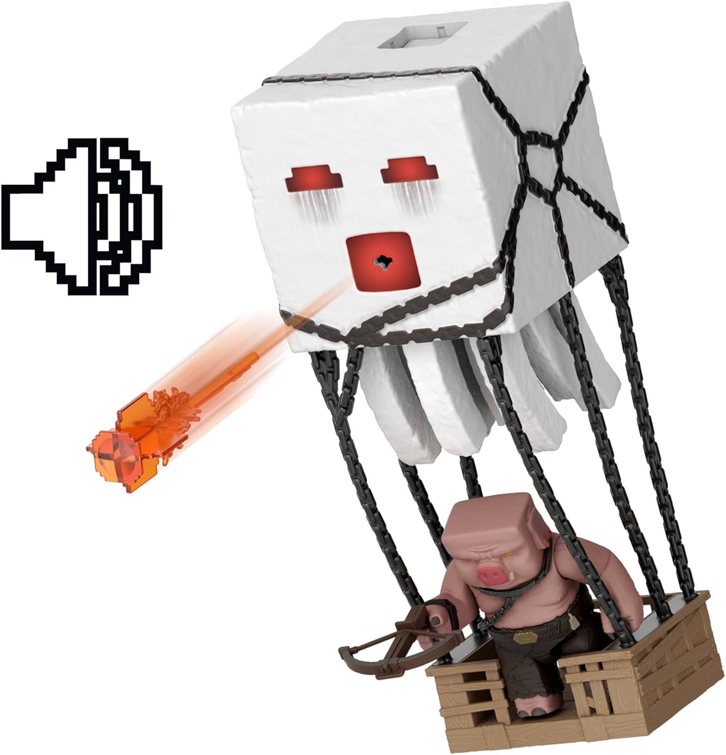 Zestaw figurek Mattel Minecraft, duch z atakiem ognia, światła, hałas, starter i pocisk, wojownik Piglin, inspirowany filmem, figurki JFB69 Naty Shop