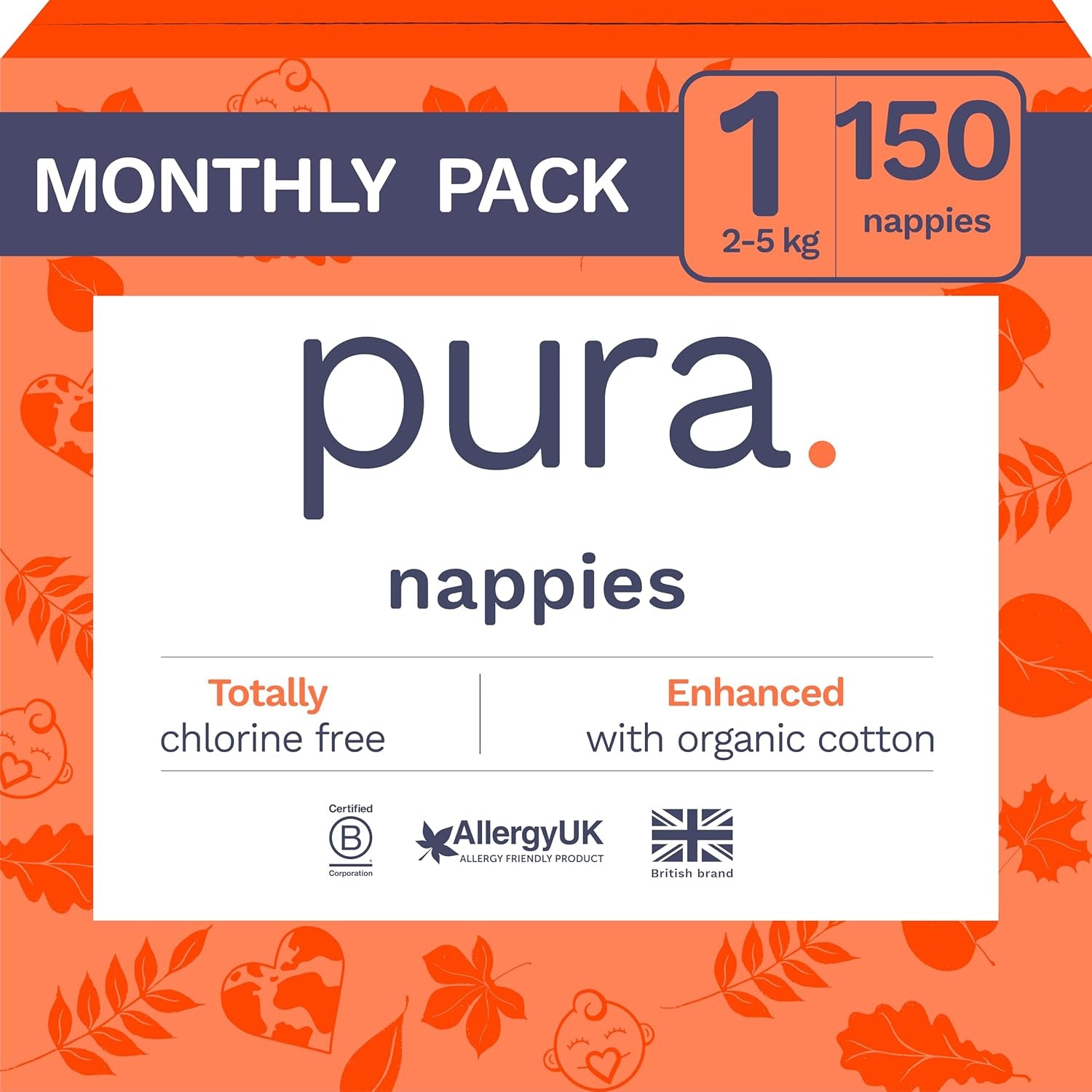 Pieluszki Eco Baby - Rozmiar 3 (4-9 kg), 1 opakowanie (26 pieluch), Ultra miękkie pieluszki dla wrażliwej skóry, Bawełna organiczna, Ochrona przed wyciekaniem do 12 godzin, Nowa tabela rozmiarów