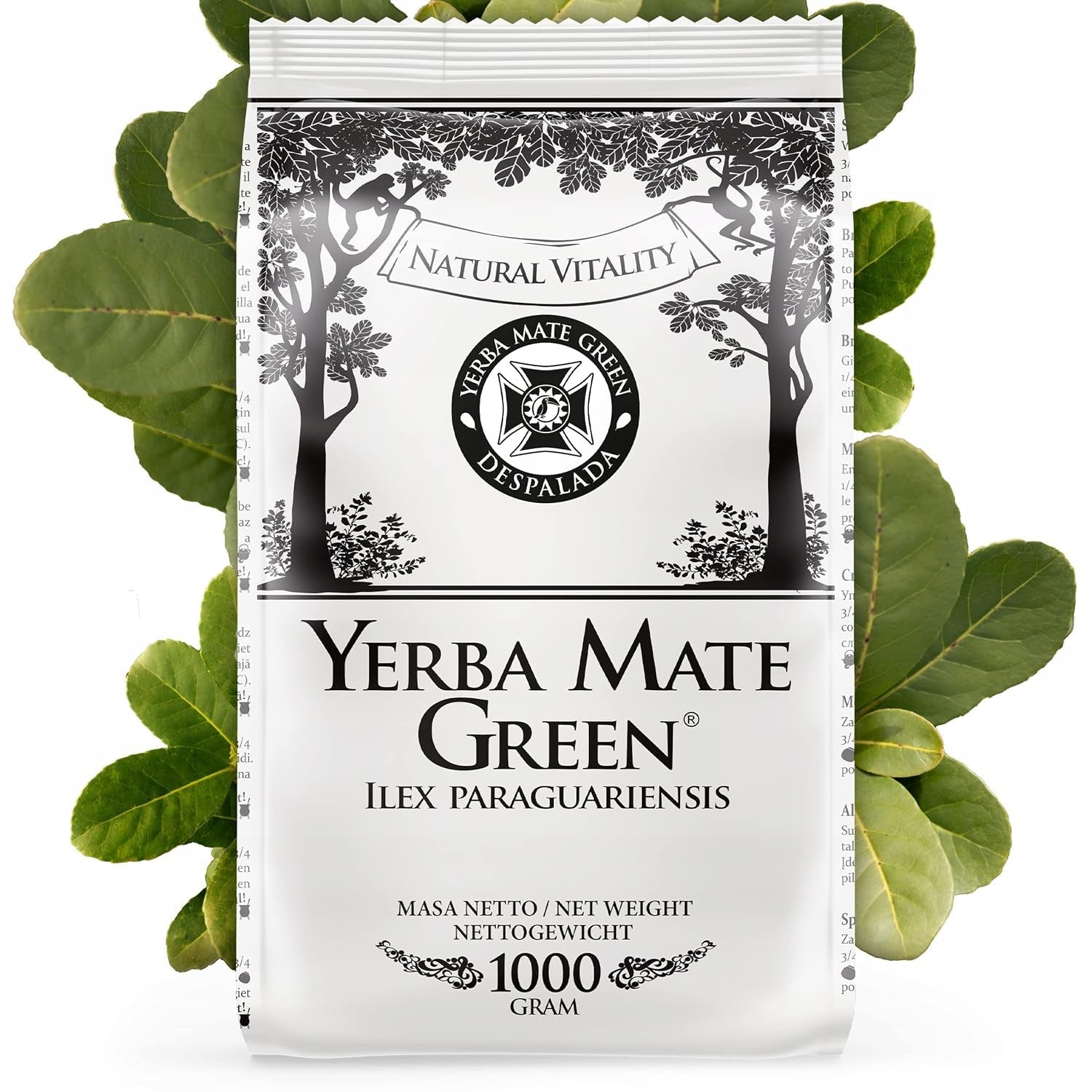 Yerba Brazil Despalada 1 kg ● Herbata mate suszona na powietrzu z liści mate ● Naturalna mate z Paragwaju 50 g ● Naturalny aromat herbaty mate ● Herbata yerba mate bez dodatków ● Herbata mate luzem