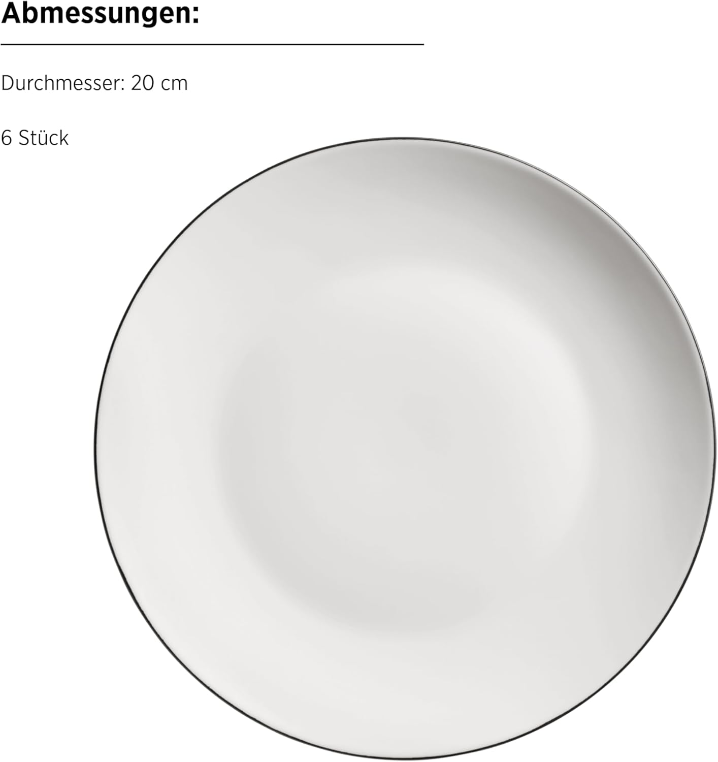 Seria MĘSER Felise, elegancki serwis do kawy na 6 osób, ponadczasowy, czarna obwódka, porcelana, biały