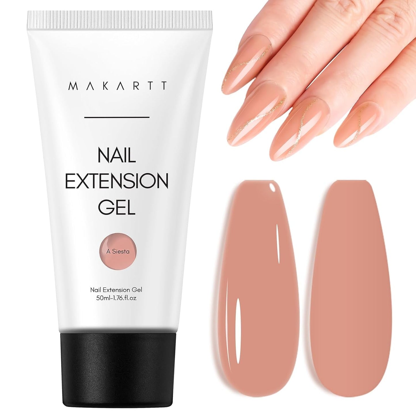 Makartt Poly Nail Extension Gel - Akrylowy żel przedłużający, Żel wzmacniający paznokcie, Ozdoba do paznokci, 50ml (fioletowy)