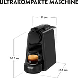 Ekspres do kawy z kapsułkami Nespresso De'Longhi Essenza Mini, czarny | Ciśnienie pompy 19 bar | Zbiornik na wodę 0,6 l | Do espresso i Lungo | Mały ekspres do kawy – wspaniałe chwile przy kawie | EN85.B