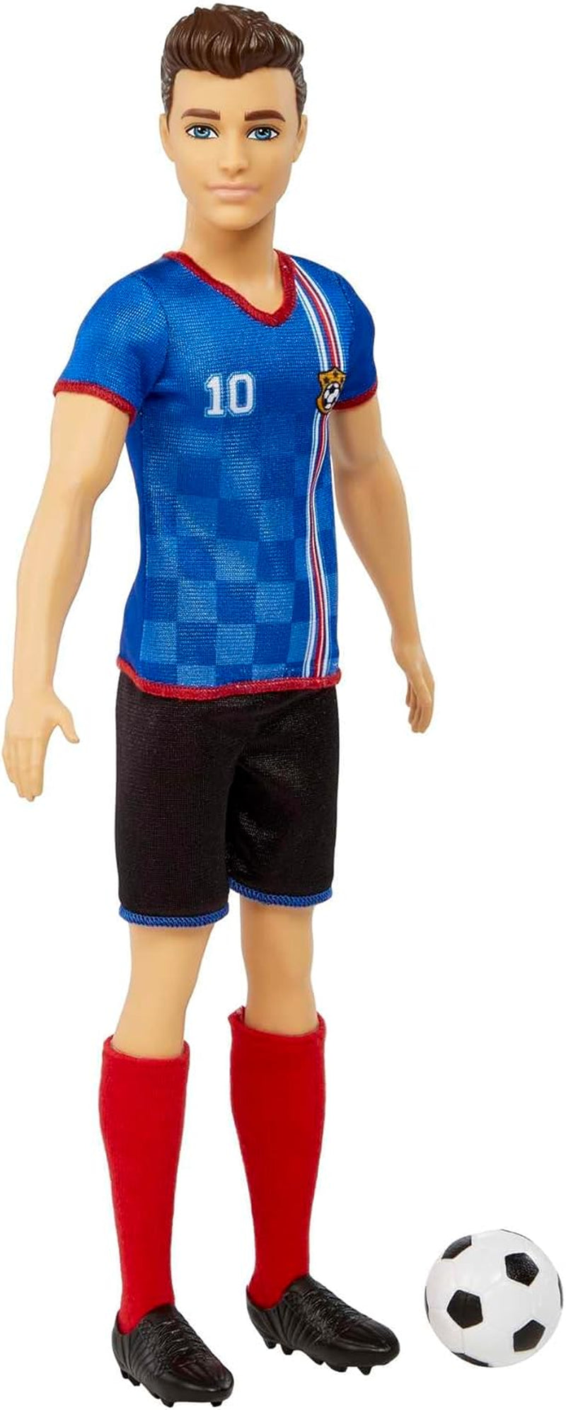 Barbie Możesz być kimkolwiek Seria Lalka Ken Piłkarz Brązowe włosy Lalka Ken Niebieska koszulka Piłka nożna 1X Ken Piłkarz Lalka Dla dzieci Prezent 3-letnie zabawki Hcn15 Naty Shop Lalki