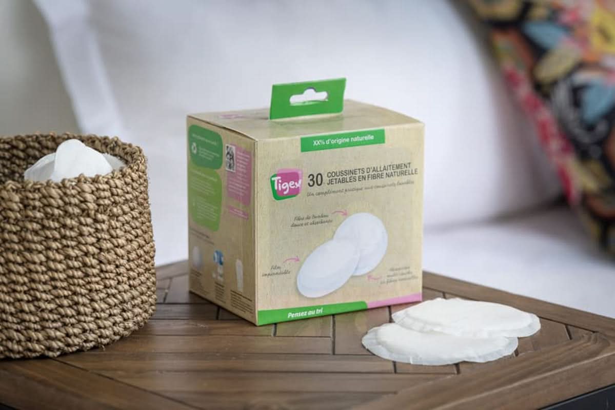 Jednorazowe wkładki laktacyjne | 94% surowców pochodzenia naturalnego | Z torbą z bawełny organicznej | 28 tamponów Akcesoria Żywność i karmienie piersią Sklep Bebe Naty