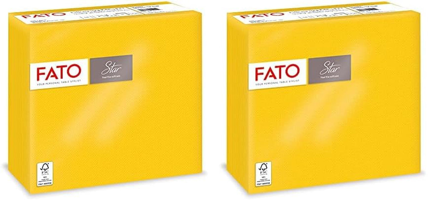 - Miękka i delikatna bibułka jednorazowa, opakowanie 40 szt. chusteczek, rozmiar 38X38 złożona na 4, 2 warstwy, kolor żółty, 100% czysty papier celulozowy, certyfikat FSC (2 szt.)