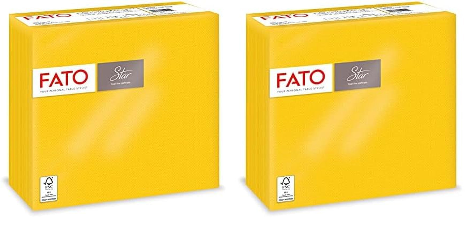 - Miękka i delikatna bibułka jednorazowa, opakowanie 40 szt. chusteczek, rozmiar 38X38 złożona na 4, 2 warstwy, kolor żółty, 100% czysty papier celulozowy, certyfikat FSC (2 szt.)