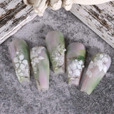 JMEOWIO Nagelsticker Frühling Weiße Blume 9 Blatt Nail Art Naklejka Selbstklebend Nagelaufkleber Sommer Blumen Dekoration Nageldesign Zubehör