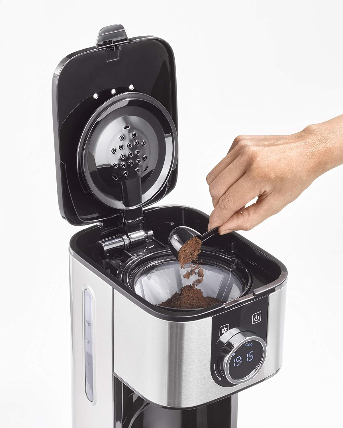 Ekspres do kawy CASO Selection C 10 Thermo Design – obudowa ze stali nierdzewnej, karafka izotermiczna 1,2 l (10 filiżanek), sterowanie dotykowe i timer, funkcja Aroma PLUS, filtr stały, filtr zapobiegający kapaniu