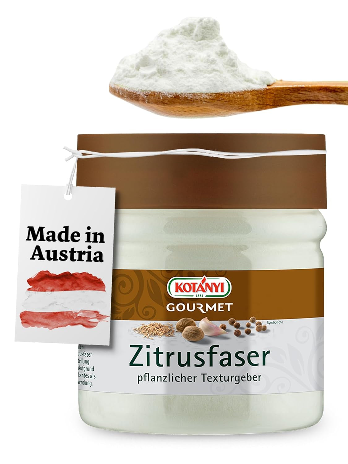 Kotanyi Gourmet Zitrusfaser | pflanzlicher Texturgeber, Alternatywa zu Mehl und Stärke, ok. 120 g, 400 ml