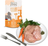 MjAMjAM - Mokra karma premium dla kotów - Pakiet mieszany I - Kurczak, Wołowina, Serca 12 Pak (12 x 125 g), Bez Zbóż z Dodatkowym Mięsem