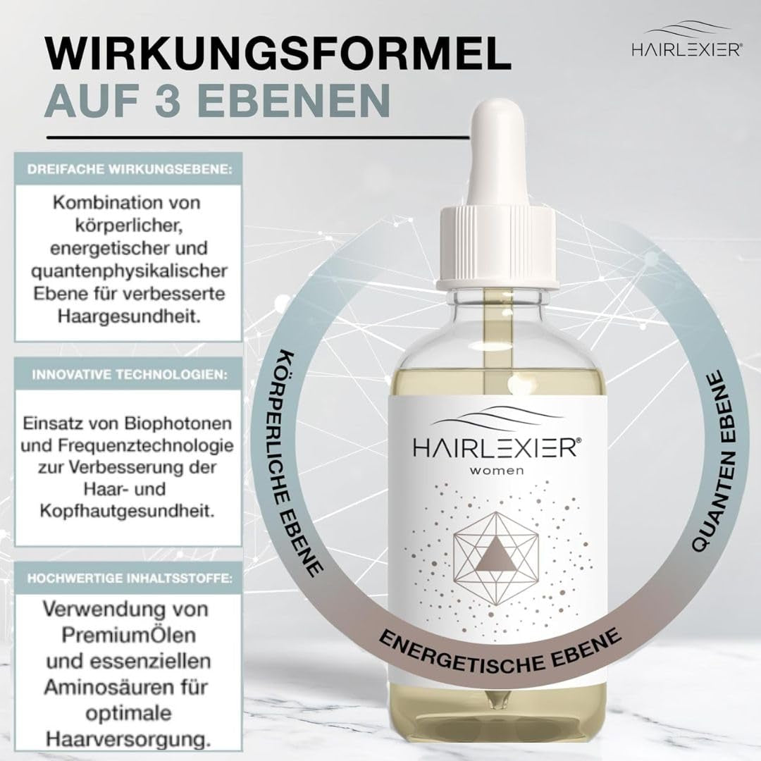 Hairlexier Hair Growth Remedy dla kobiet - Olejek do włosów rozmarynowy, Olejek rycynowy Olejek do włosów, Olejek lawendowy, Naturalne serum do włosów przeciw rozproszonemu wypadaniu włosów, Wspomaga wzrost włosów, Wegańskie i organiczne + Zeszyt ćwiczeń Pielęgnacja włosów Naty Shop