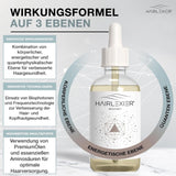 Hairlexier Hair Growth Remedy dla kobiet - Olejek do włosów rozmarynowy, Olejek rycynowy Olejek do włosów, Olejek lawendowy, Naturalne serum do włosów przeciw rozproszonemu wypadaniu włosów, Wspomaga wzrost włosów, Wegańskie i organiczne + Zeszyt ćwiczeń Pielęgnacja włosów Naty Shop