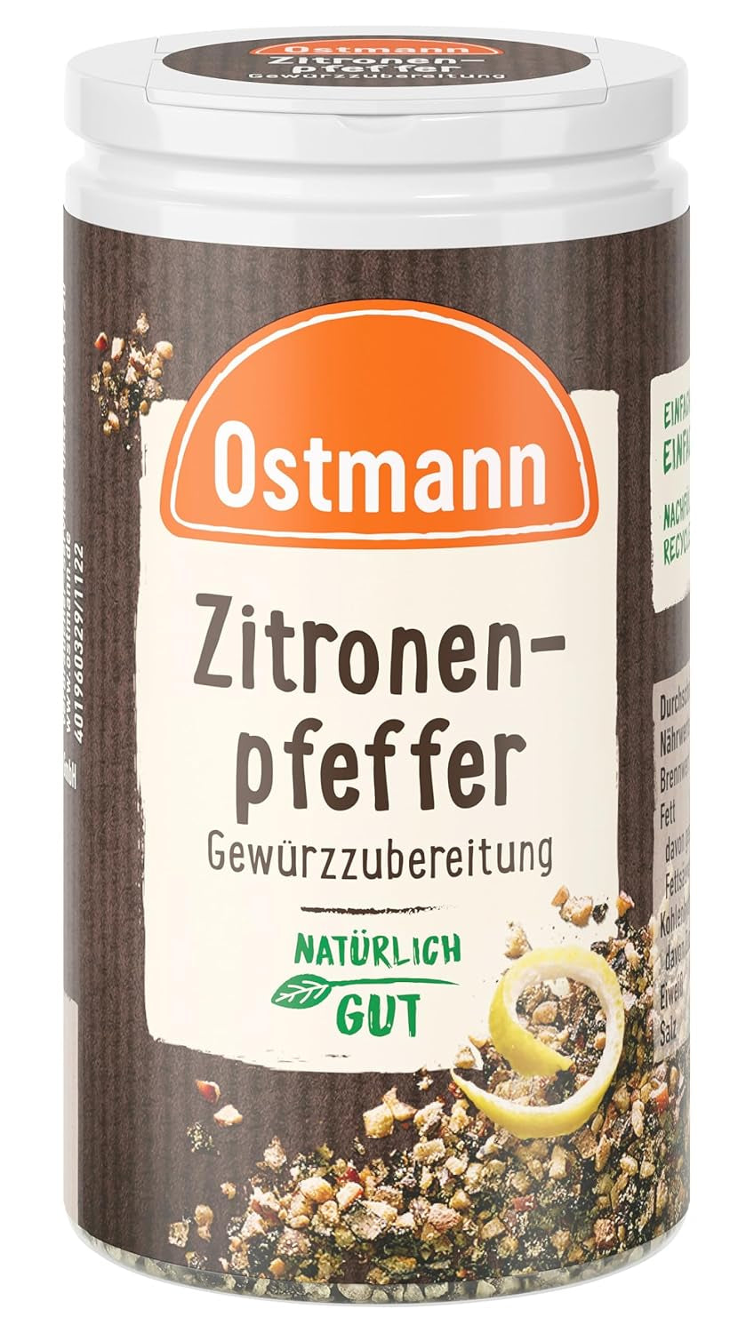 Ostmann Gewürze - Zitronenpfeffer Gewürzzubereitung | Do sosów sałatkowych, sosów i dań rybnych 40 g w Der Streudose