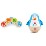 Zabawka muzyczna Baby Einstein Magic Touch z drewnianym bębnem od 6 miesięcy i więcej oraz muzyczny wobler Hape Penguin, kolorowa chwiejna melodia, zabawka Roly-Poly od 6 miesięcy i więcej Bebe Naty Shop Toys Domyślny tytuł