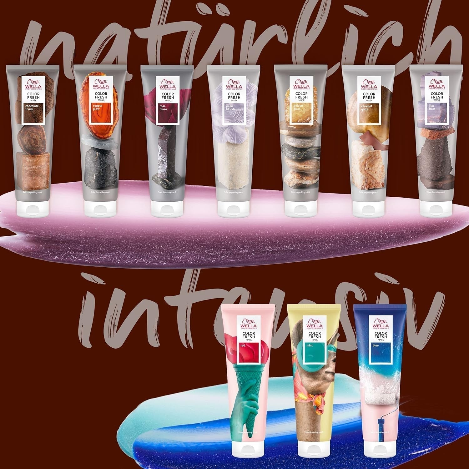 Wella Professionals Color Fresh Mask Cool Espresso - zabieg rewitalizujący i zmieniający kolor włosów - odżywczy odcień z olejkiem z awokado - do włosów czarnych i czarnych - 150 ml Naty Shop Hair Mask