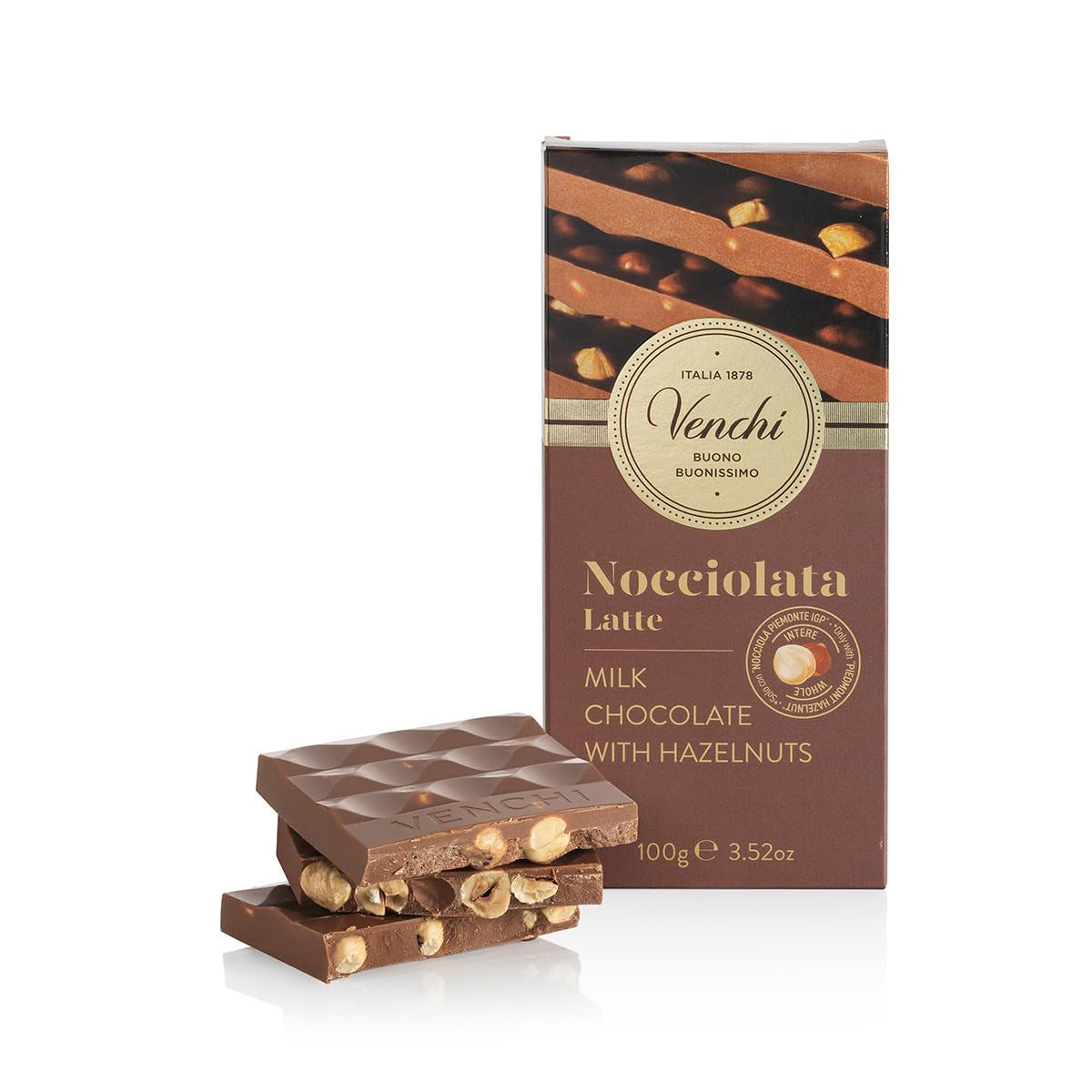 Venchi - Baton Solone Orzechy Laskowe, Solone Orzechy Laskowe, Migdały i Pistacje, 95g, z „Piemonckimi Orzechami Laskowymi”, Bezglutenowe, Bez Sztucznych Barwników i Bez Konserwantów