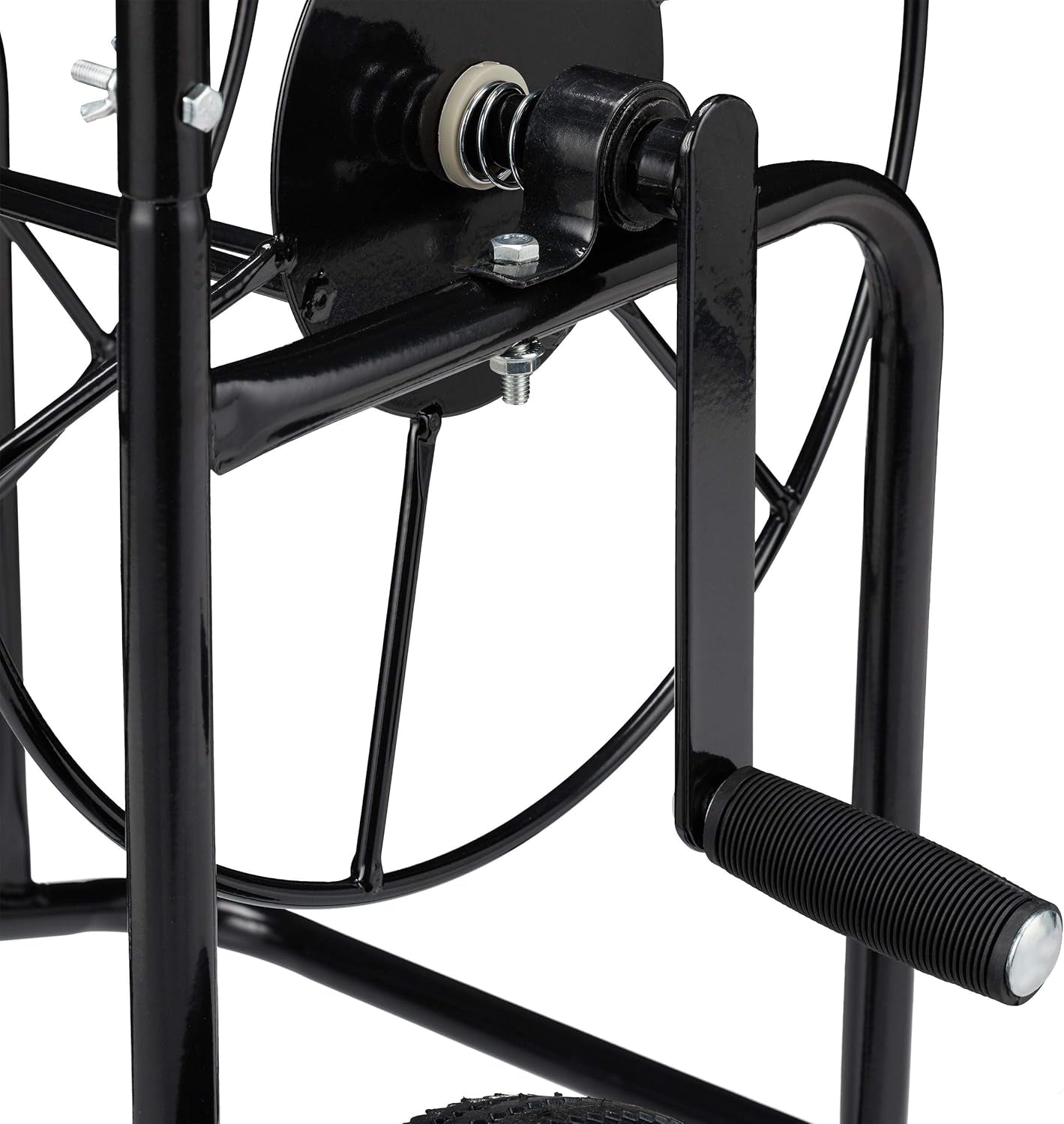 Wózek na wąż Relaxdays, mobilny bęben na wąż, przyłącze 1/2" i 3/4", wąż do 80 m, 2 koła, metal, czarny