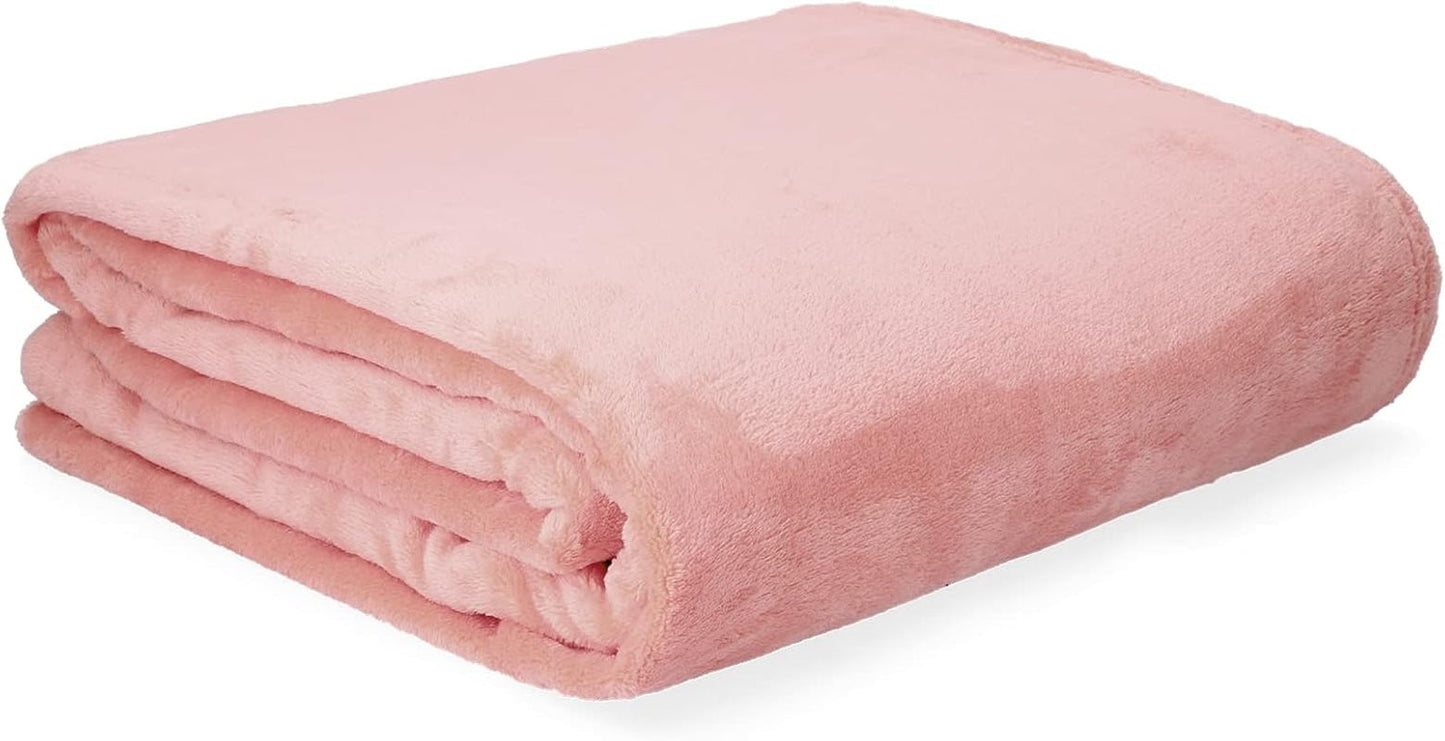HOMLA Puszysty i ciepły czerwony koc polarowy - na sofę i łóżko Wygodny koc Koc na sofę Koc do salonu - łatwy w utrzymaniu 150 X 200 cm Różowy Łóżka i koce Besuche den HOMLA-Store Różowy Poliester czerwony 150X200 cm