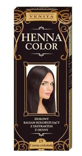 Henna Color 111 Naturalna odżywka do włosów blond Koloryzacja włosów Naturalna koloryzacja włosów Efekt Henna Eco Farba do włosów Naty Shop Czarny 75 ml (1 opakowanie)