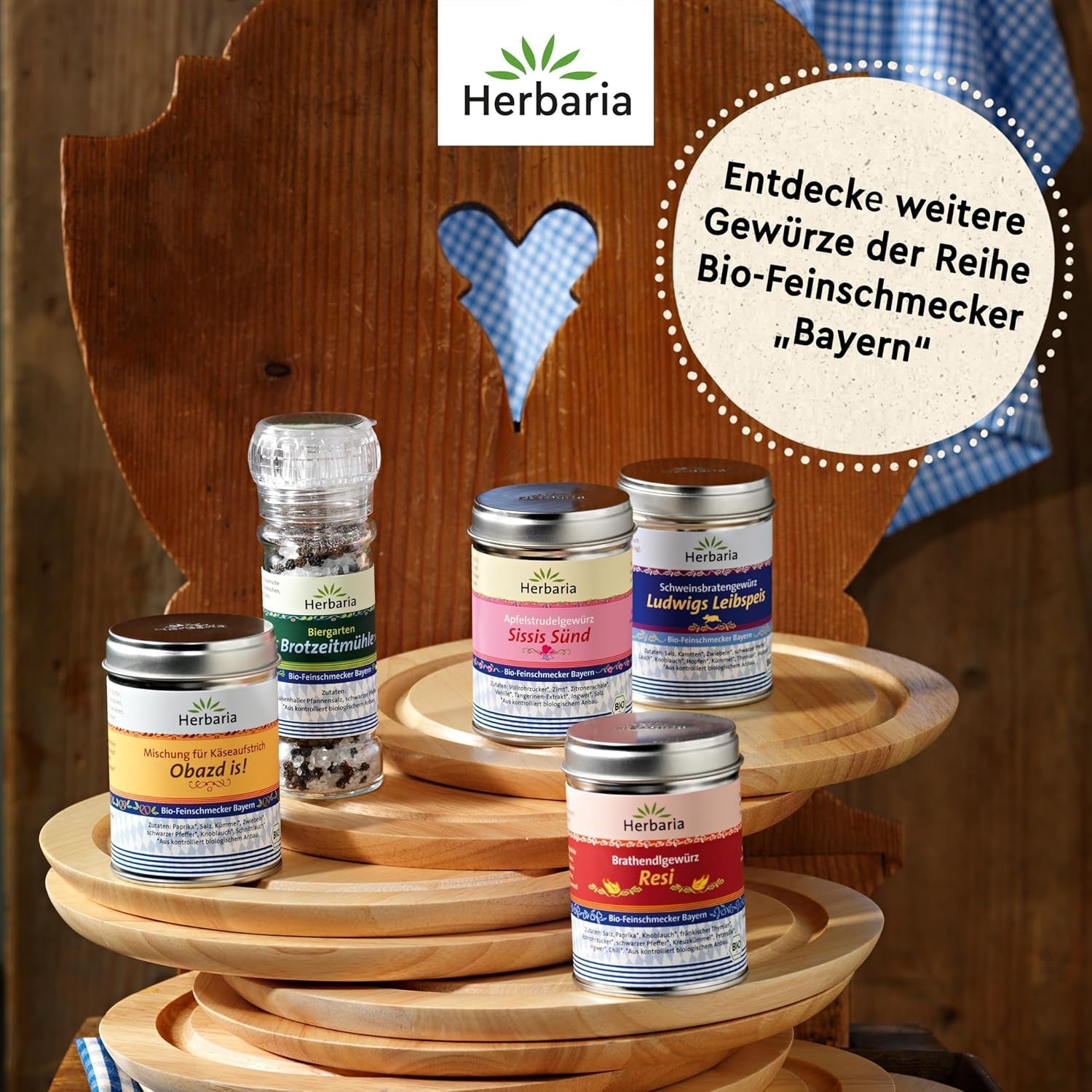 Herbaria Obazd jest! bio 90g M-Dose – Bio-Gewürzmischung bayerischen Biergartenklassiker Obazda – dla Brotaufstriche, Käsegerichte, Käsefondue – Raclette Gewürz - w nachhaltiger Aromaschutz-Dose