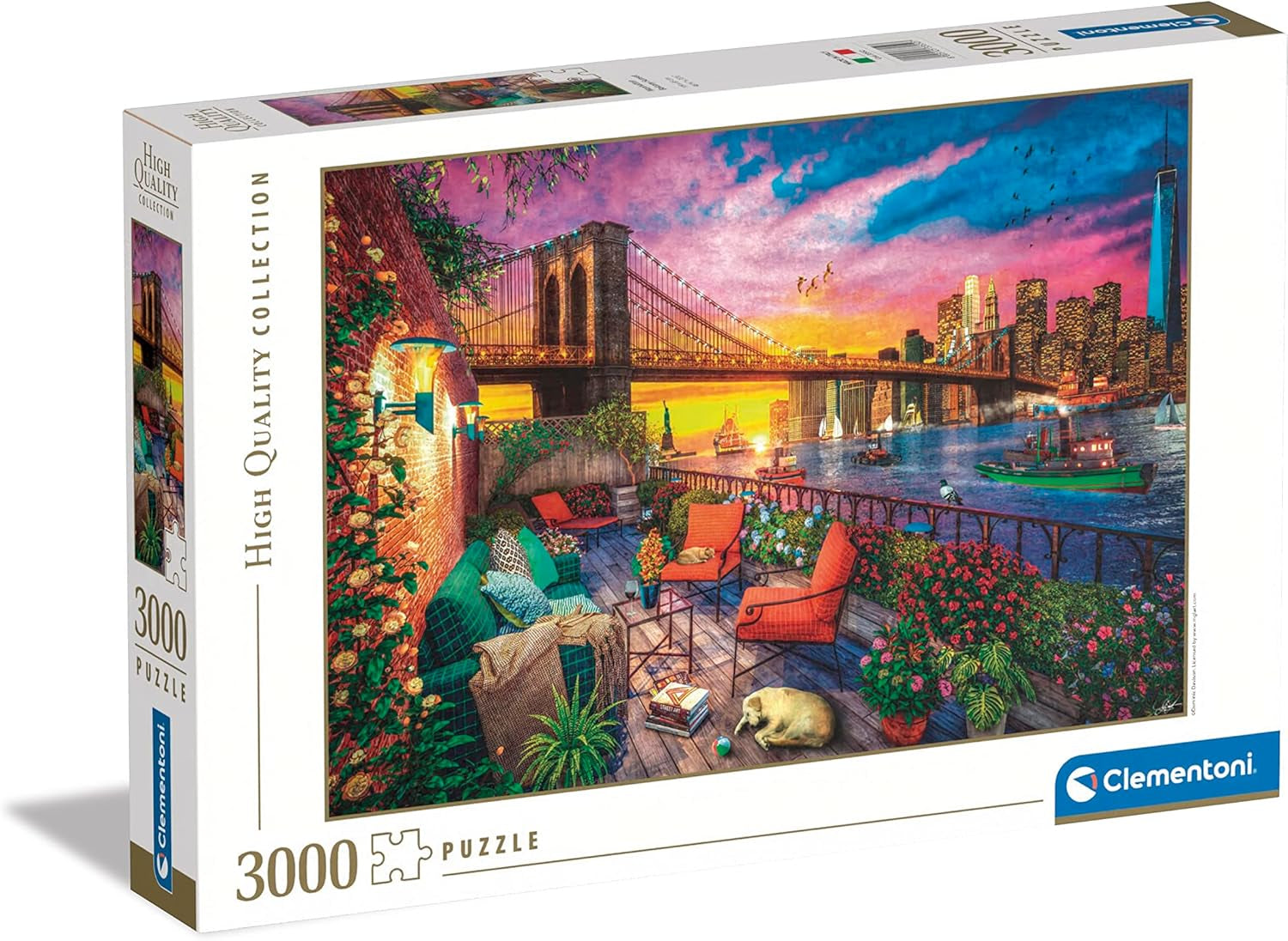 Clementoni - 33552 Kolekcja - Manhattan Balcony Sunset 3000 elementów Puzzle dla dorosłych i dzieci 10-letnia gra zręcznościowa dla całej rodziny Puzzle Naty Shop Domyślny tytuł