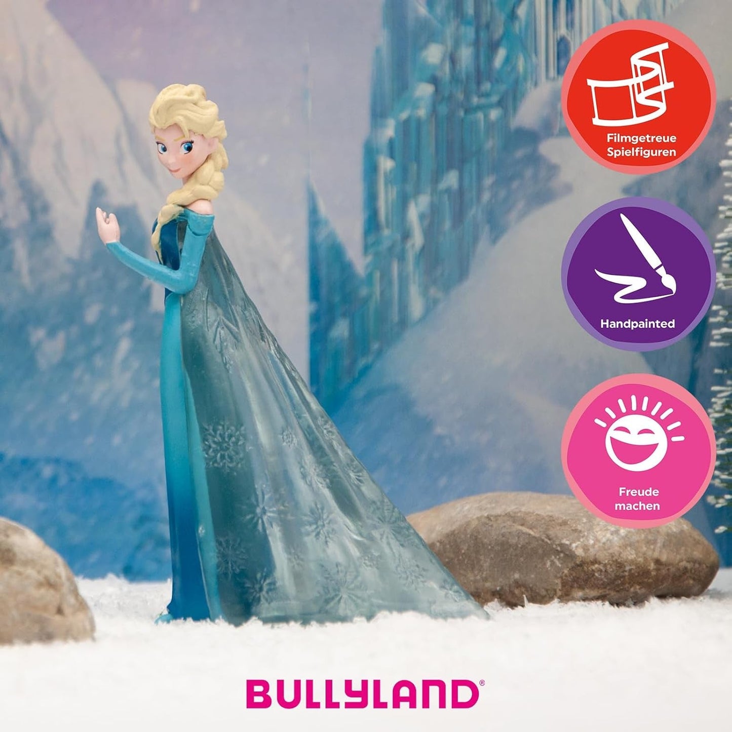 Bullyland 12961 - figurka Elsy z Arendelle z filmu „Kraina Lodu” Walta Disneya, ok. 10,1 cm, bardzo szczegółowe, idealne jako mały prezent dla dzieci w wieku 3 lat i starszych