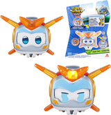 Super Wings Super Zwierzęta 4 szt. Shine, Golden Boy, Jerome, Ellie Przełączany wyraz twarzy Efekt błyskawicy Przenośna zabawka dla 3 4 5 6 7 8 lat Chłopiec Dziewczyna 2 cale Figurki Naty Shop Golden Boy