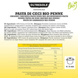 Włoski organiczny makaron penne z ciecierzycy 100% organiczna mąka z ciecierzycy makaron białkowy o wysokiej zawartości błonnika wegański bezglutenowy 3 opakowania x 350g