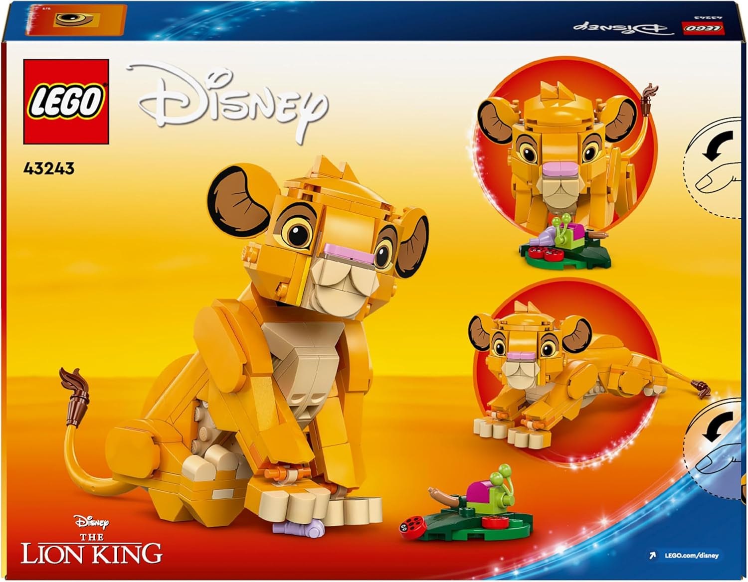 LEGO Ç€ Disney Simba, lwiątko króla lwa, zabawka do budowania dla dzieci, fantasy Zestaw z figurką lwa, fajny pomysł na prezent dla dziewcząt i chłopców od 6 lat, zabawka dla dzieci 43243 Zestawy do budowania Beuche den LEGO-Store