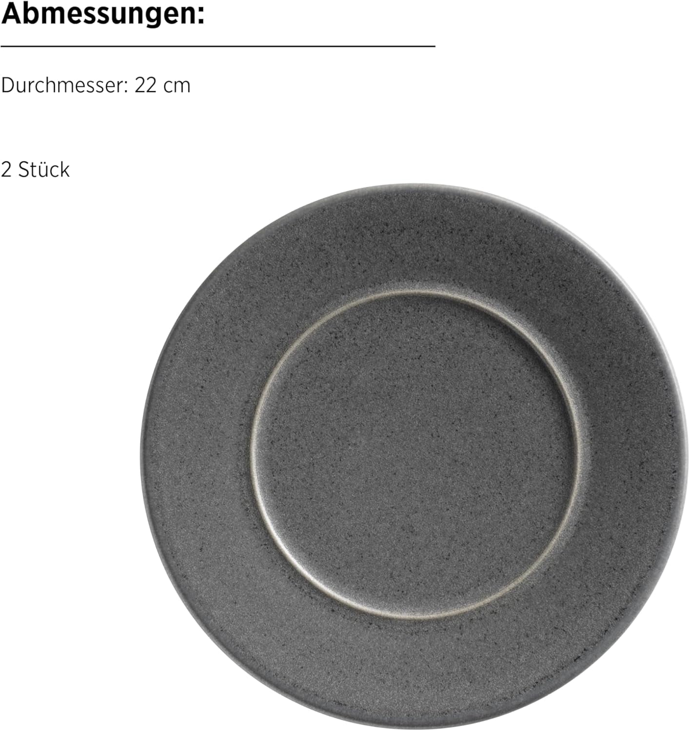 Seria MĘSER Unico, Zestaw zastawy stołowej dla 2 osób, Ponadczasowy, Elegancki, 8-częściowy ceramiczny serwis stołowy, Kamionka, Antracyt