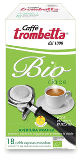 Caffè Trombetta ESE Kaffeepads, Italien Kaffee, Richhaltiges Aroma und samtiger Gesmack Biologisch - 1 opakowanie zu je 18 Kaffeepads