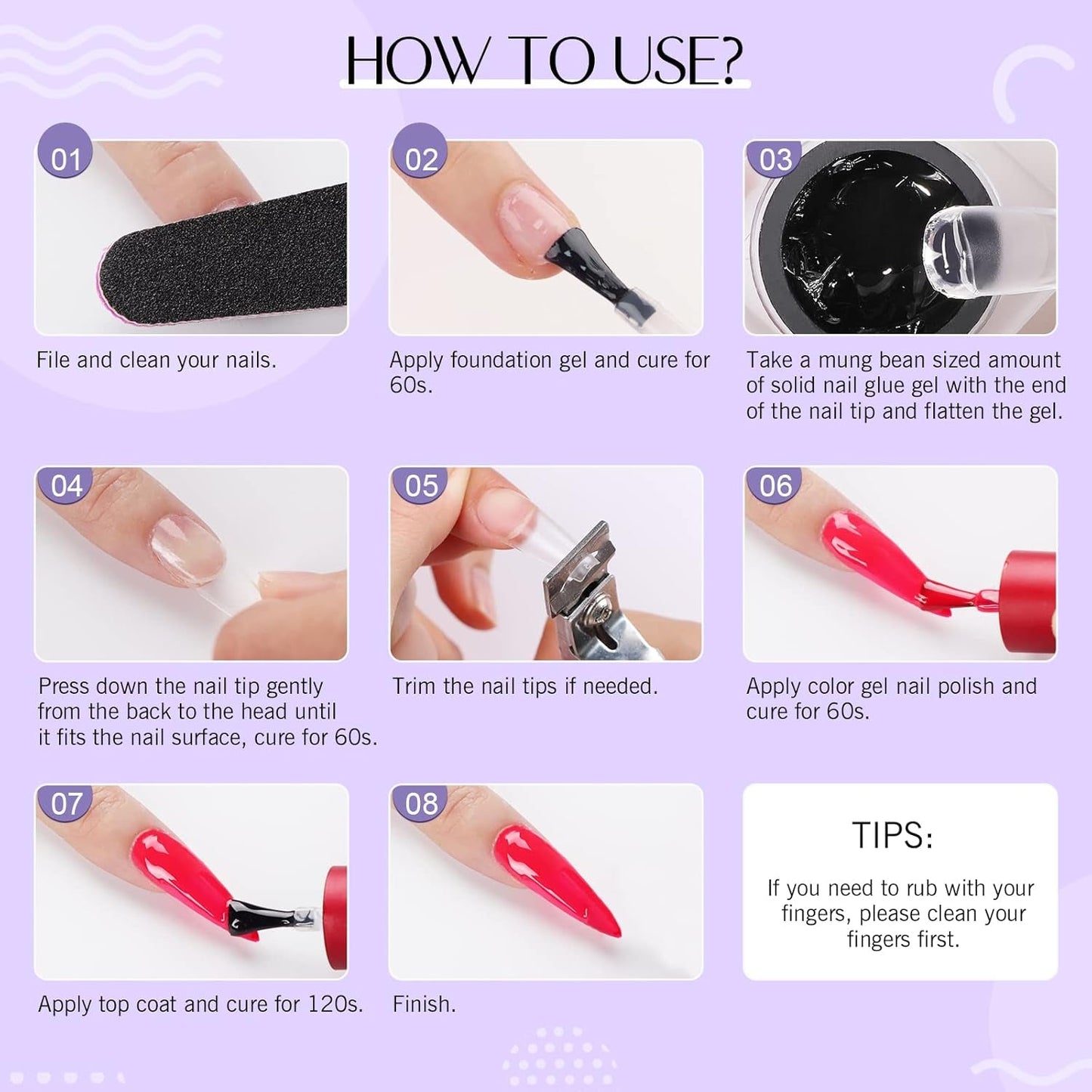 SAVILAND Fester Nagelkleber Gel: 30-Tage Lang Anhaltender Stronger Nagelkleber Für Press on Nails Falsche Nagelspitzen 15Ml UV Nagelkleber 3D Gel-Nagelkunst-Kleber Für Verwendung Im Salon Zu Hause