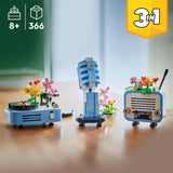 LEGO Creator Odtwarzacz płyt 3 w 1 z kwiatami - zabawka przekształcalna w radio lub mikrofon - zabawki muzyczne dla dzieci - kreatywny pomysł na prezent dla dziewcząt i chłopców od 8 lat 31172 Zestawy do budowania Besuche den LEGO-Store