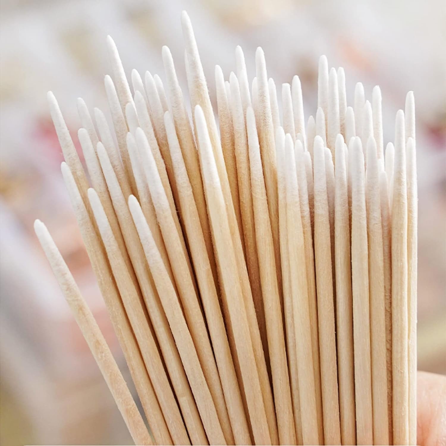 600 Stück Wattestäbchen Holz Spitz, Reinigungsstäbchen, Microbrush Stäbchen Wattestäbchen Für Tattoo, Augenbrauen, Uroda, Lippenstift, Wimpern, Makijaż, Nagel Zubehör, Augenbrauen Tattoo