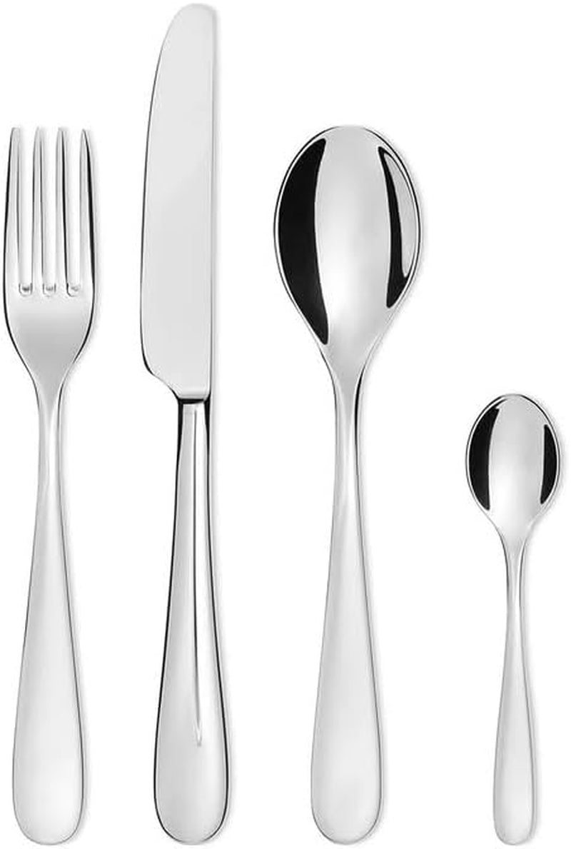 Alessi 5180S24M Nuovo Milano Monoblok Zestaw sztućców 24 sztuki Polerowana stal nierdzewna 18/10 Kitchen Naty Shop