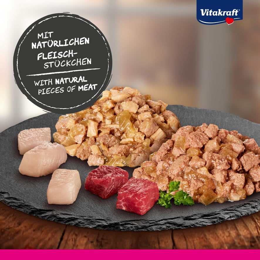Vitakraft Poésie Délice, Country Selection, Nassfutter Katze, Katzennassfutter Gelee, z kurczakiem, z wołowiną (1 opakowanie 6x 85g)
