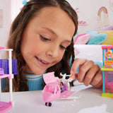 Mini BarbieLand Zestawy lalek Barbie i pojazdów zabawkowych, lalka 1,5 cala i kultowy pojazd-niespodzianka zmieniająca kolor, HYF40