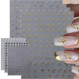 7 Blätter 3D alfabety Nagelsticker Nagelfolie Selbstklebend Buchstaben Aufkleber Nägel Zubehör Nagelaufkleber Klebebuchstaben Aufkleber Selbst Gestalten List Listy Naklejki na paznokcie