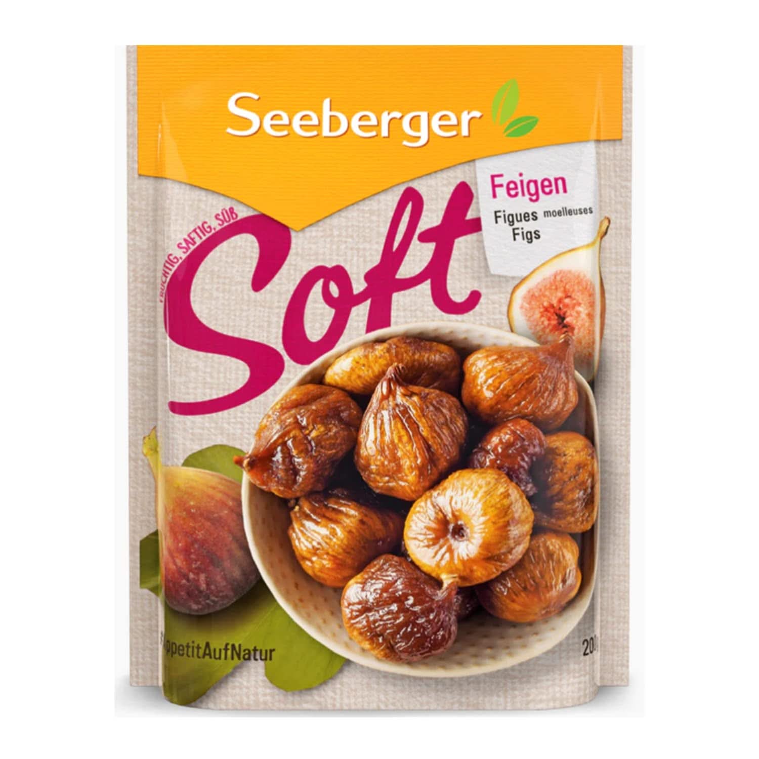 Seeberger Miękkie, miodowo-słodkie figi górskie o kamiennym miąższu - dla świadomych smakoszy, 13 x 200 gramów Naty Shop Produkty suszone