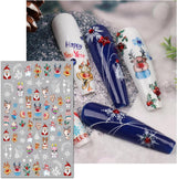 JMEOWIO Nagelsticker Weihnachten 10 Blatt Nail Art Naklejka Selbstklebend Nagelaufkleber Schneeflocke Winter Urlaub Süß Dekoration Nageldesign Zubehör