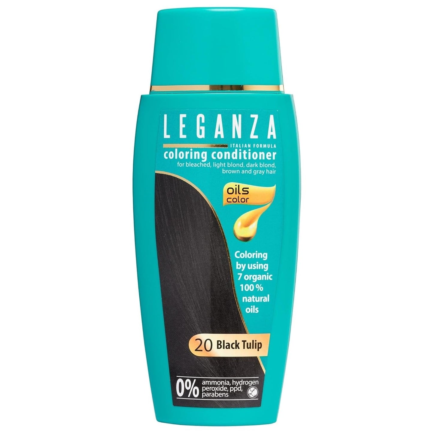 Leganza Naturalny balsam do farbowania włosów Color 71 Café Latte | Farba do włosów bez amoniaku | Wzbogacony 7 naturalnymi olejkami | 150 ml Farba do włosów Naty Shop 20 Czarny tulipan