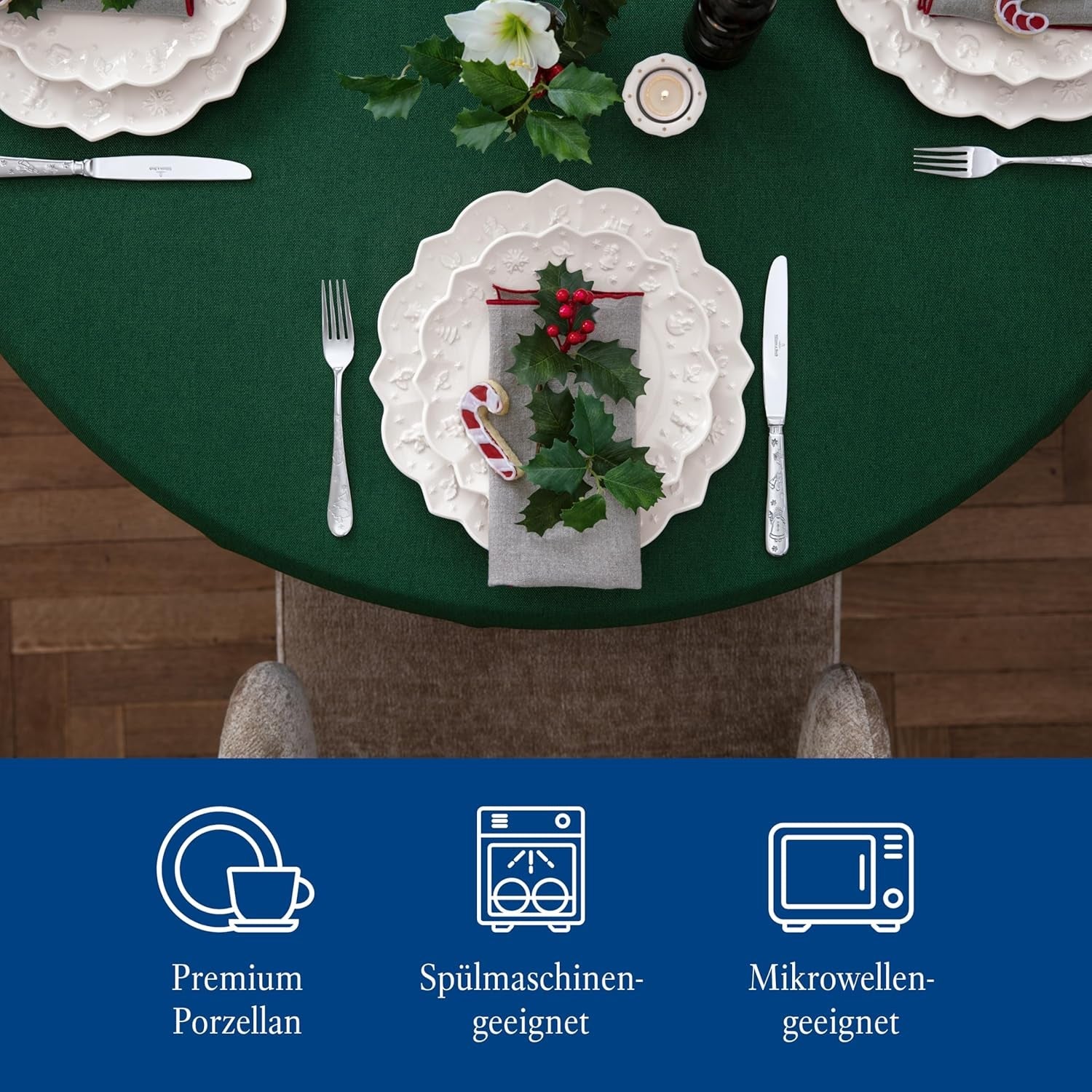 Villeroy & Boch Toy's Delight Royal Classic 8-częściowy zestaw naczyń obiadowych, można myć w zmywarce i używać w kuchence mikrofalowej, biały, talerze, zestaw naczyń obiadowych dla 4 osób, zastawa bożonarodzeniowa, zabawki, porcelana premium